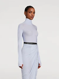 Sheer Mockneck Bodysuit