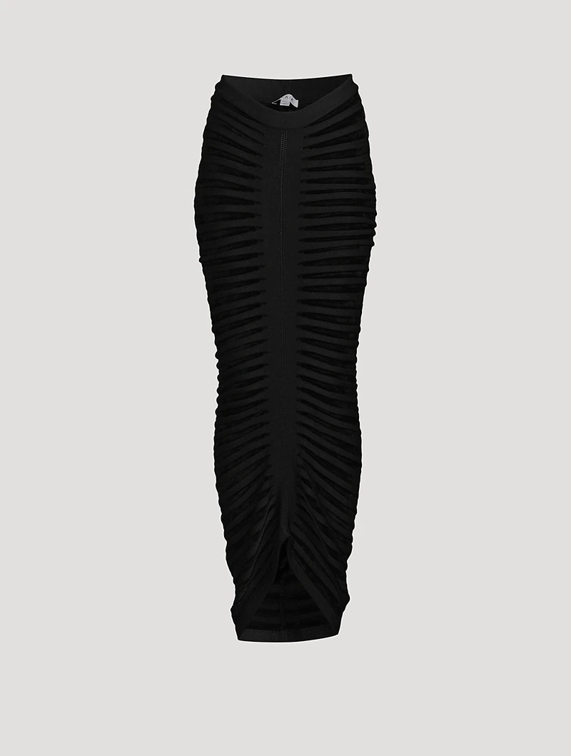 Velvet And Mesh Maxi Skirt