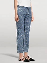 Grommet Straight-Leg Jeans