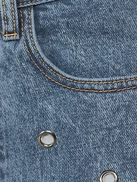 Grommet Straight-Leg Jeans