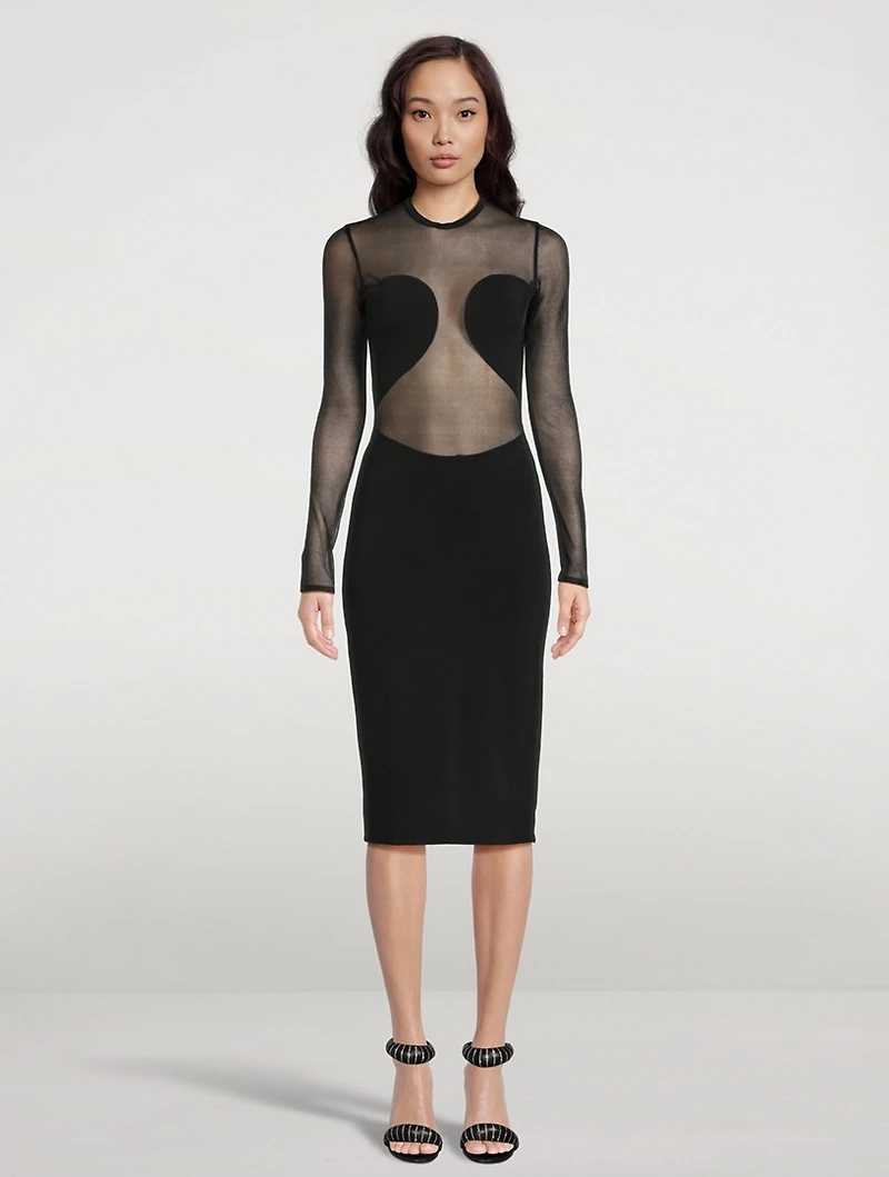 Sheer Crêpe Midi Dress