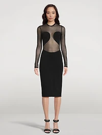 Sheer Crêpe Midi Dress