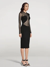 Sheer Crêpe Midi Dress