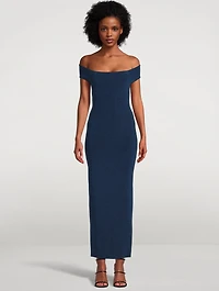 Lurex Off-The-Shoulder Gown