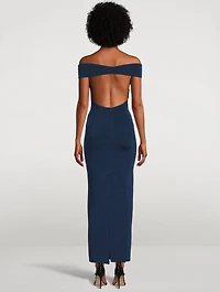 Lurex Off-The-Shoulder Gown