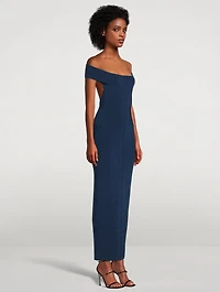 Lurex Off-The-Shoulder Gown