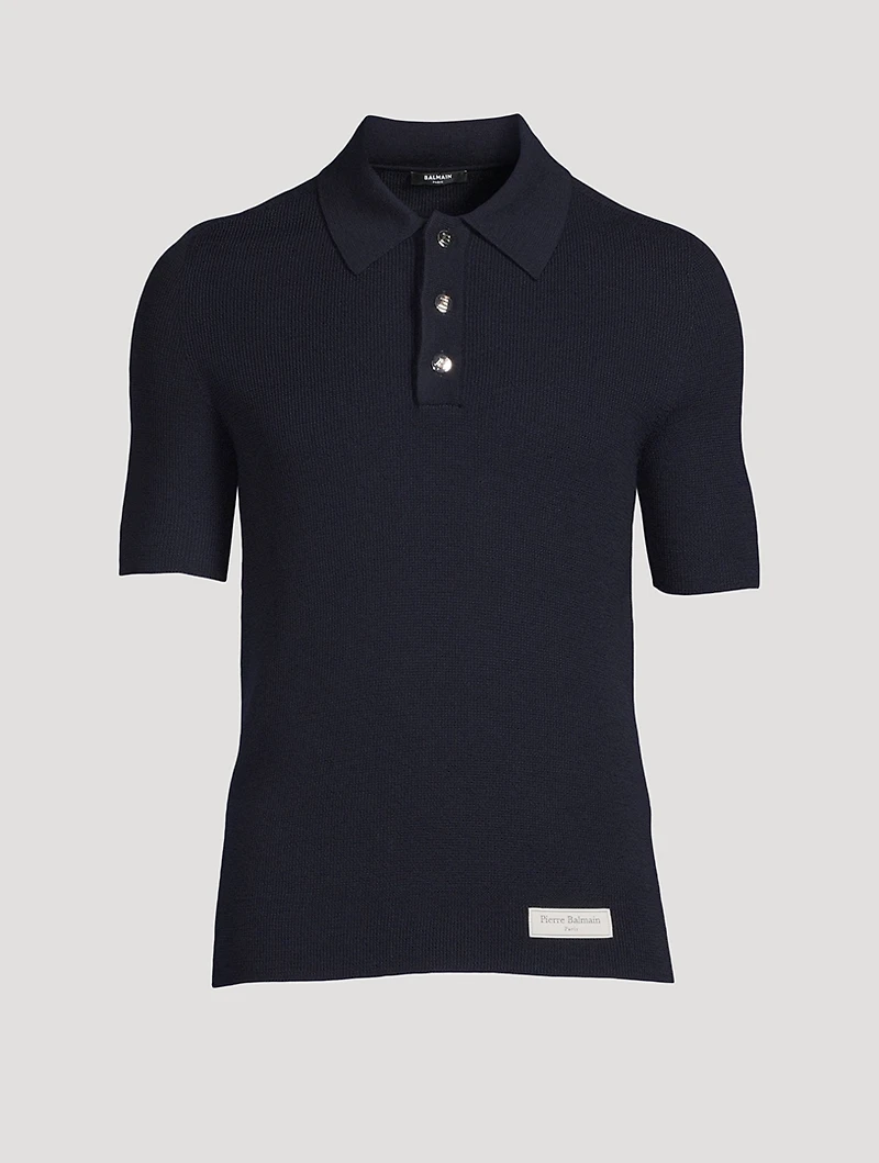 Pierre Wool Short-Sleeve Polo Shirt