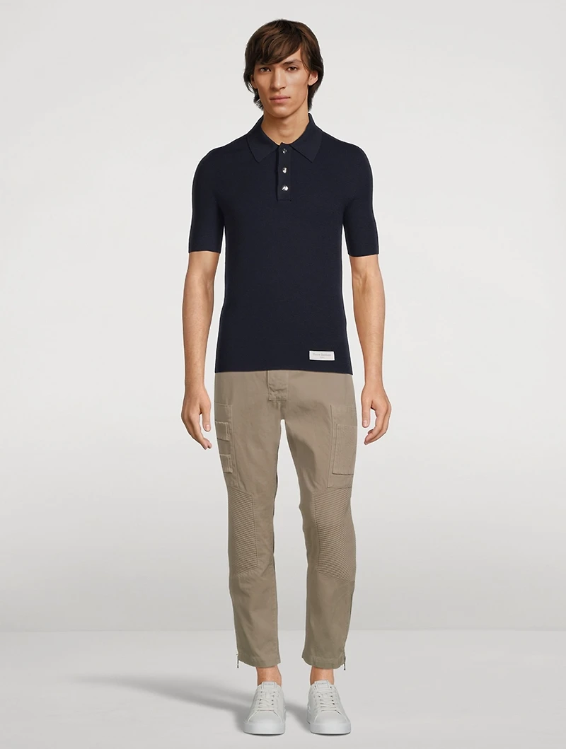 Pierre Wool Short-Sleeve Polo Shirt