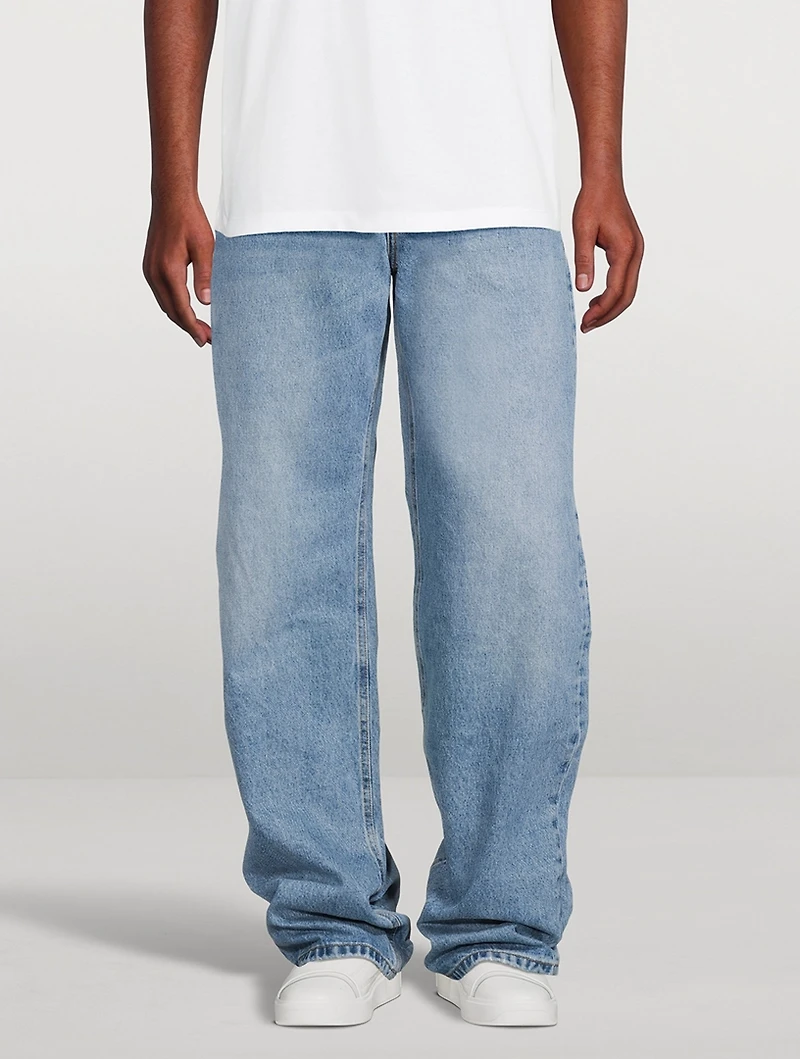 Contrast-Effect Oversized Jeans