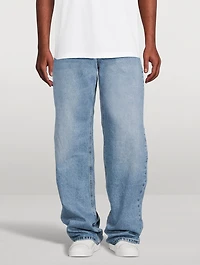 Contrast-Effect Oversized Jeans
