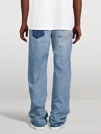 Contrast-Effect Oversized Jeans
