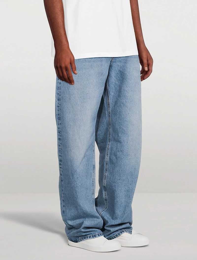 Contrast-Effect Oversized Jeans