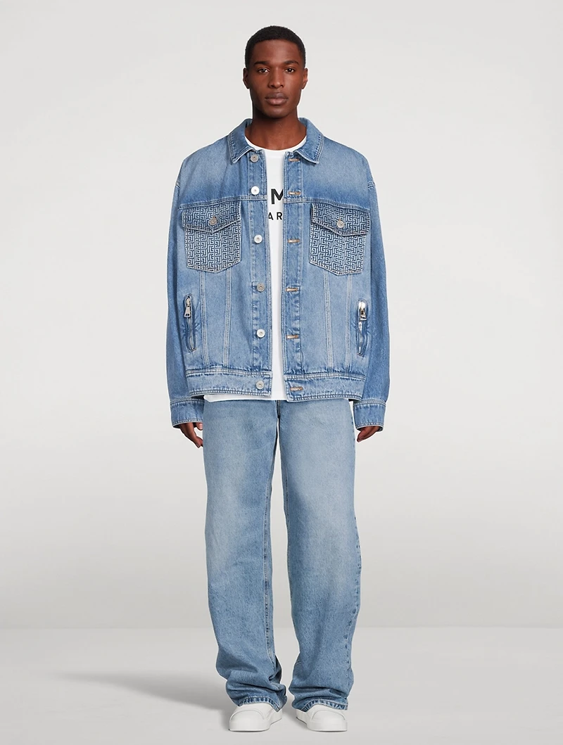 Contrast-Effect Oversized Jeans