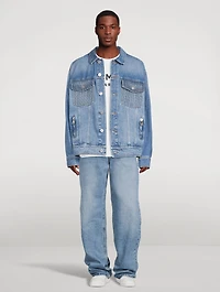 Contrast-Effect Oversized Jeans