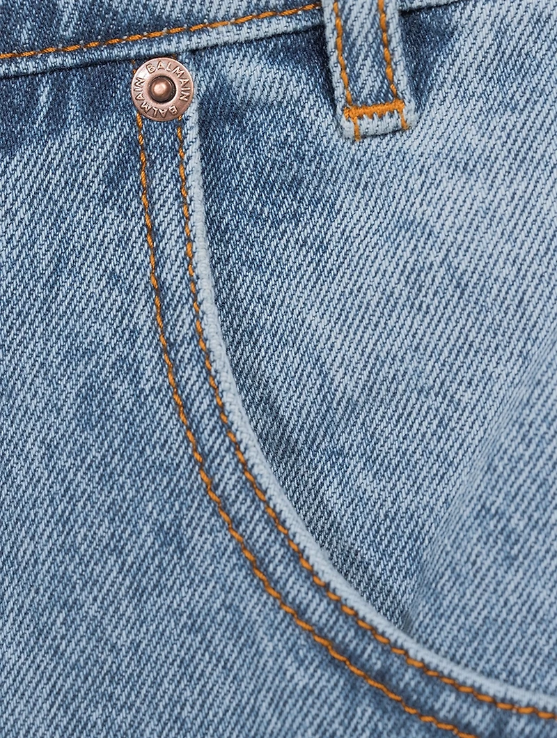 Contrast-Effect Oversized Jeans