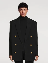 Crepe Double-Breasted Jacket