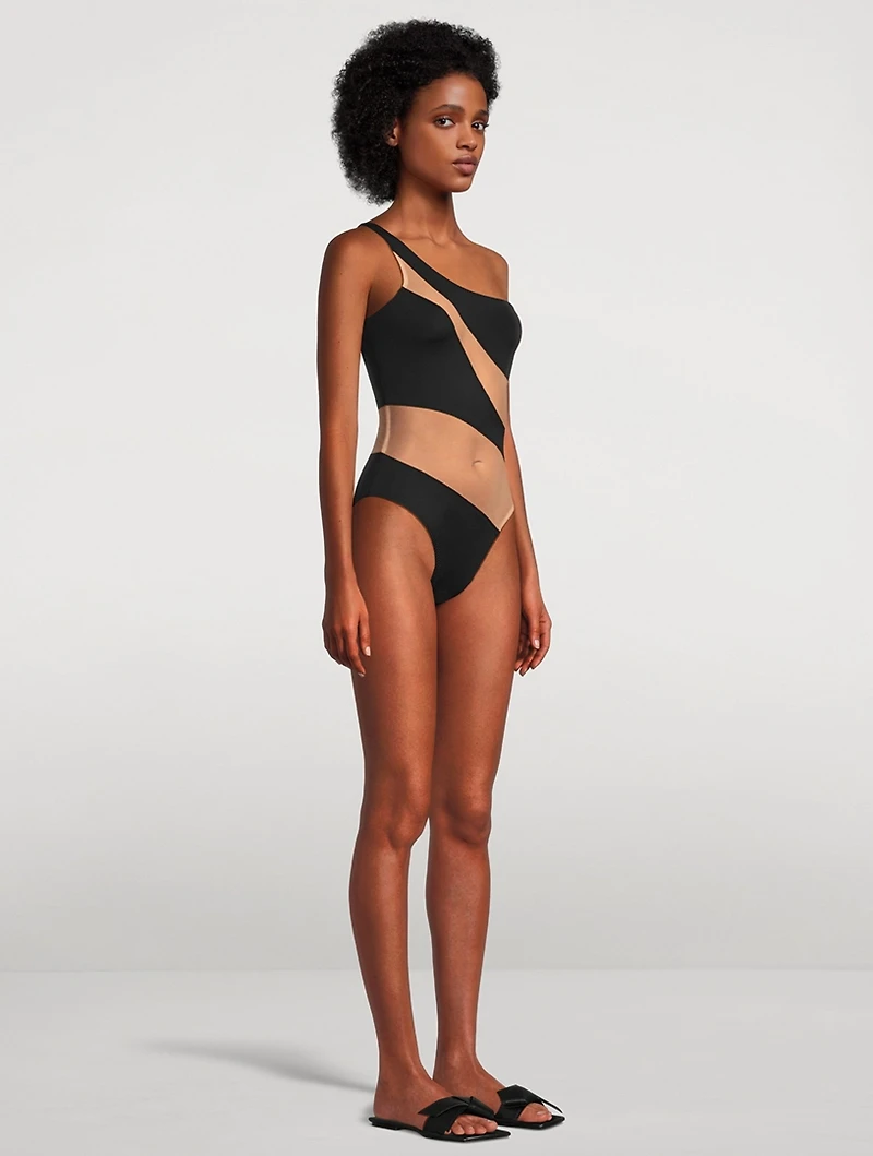 Snake Mesh One-Piece Swimsuit