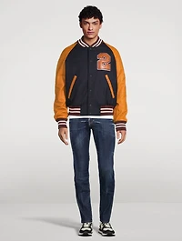 Wool-Blend Varsity Bomber Jacket