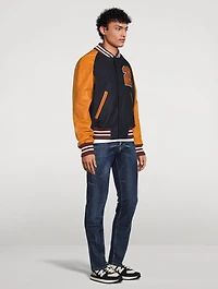 Wool-Blend Varsity Bomber Jacket