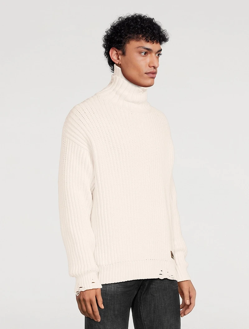 Broken Stitch Double Knit Sweater