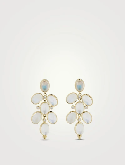 18K Gold Blue Moonstone Drop Earrings