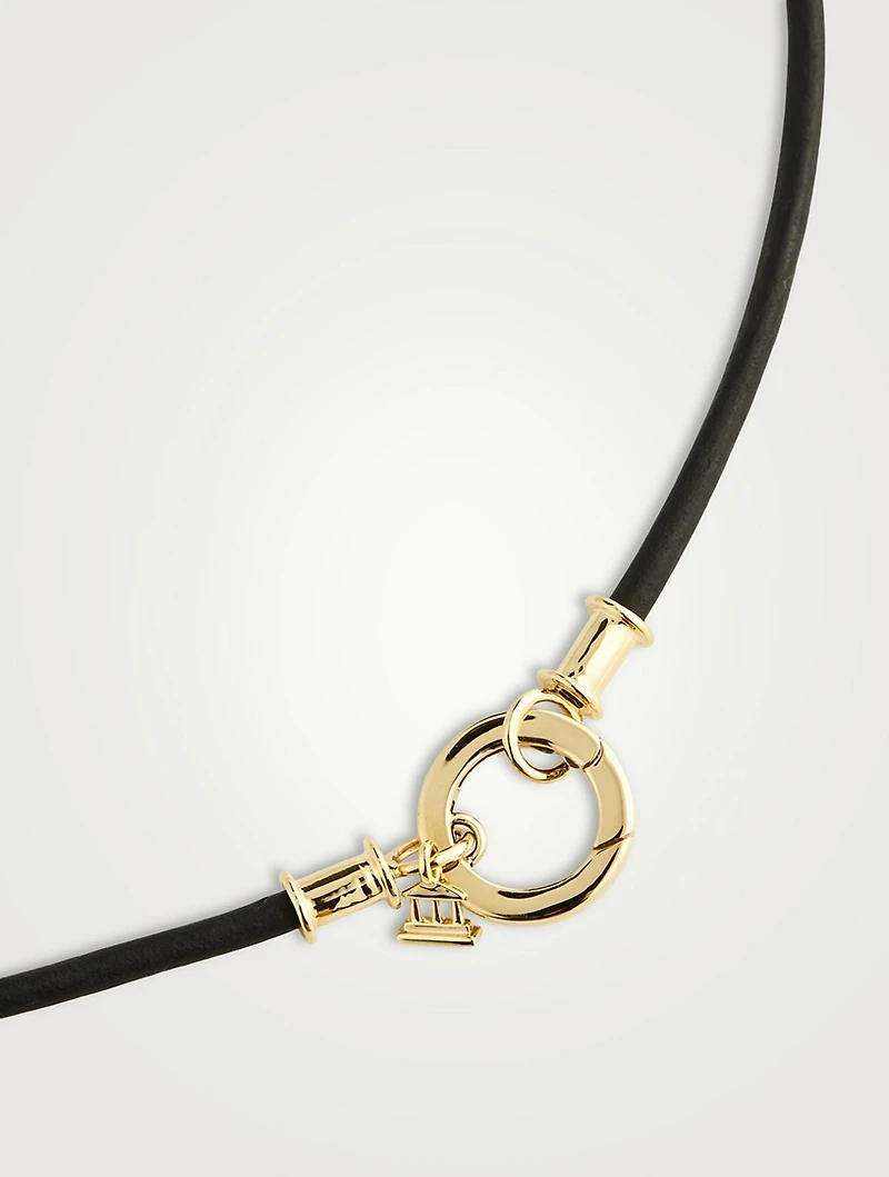 18K Gold Leather Cord Necklace