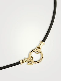18K Gold Leather Cord Necklace