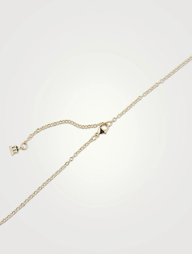 18K Gold Single Diamond Temple Necklace