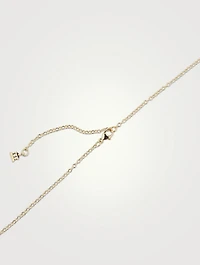 18K Gold Single Diamond Temple Necklace