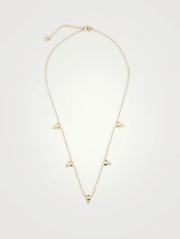 18K Gold Five Diamond Temple Necklace