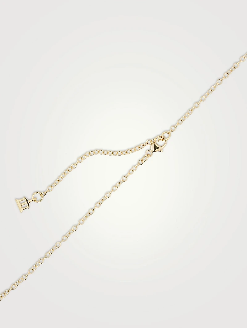 18K Gold Five Diamond Temple Necklace