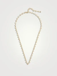18K Gold Blue Moonstone Link Necklace