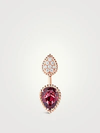 S And XS Motif Serpent Bohème Stud Earring With Garnet And Diamonds
