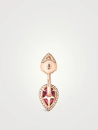 S And XS Motif Serpent Bohème Stud Earring With Garnet And Diamonds