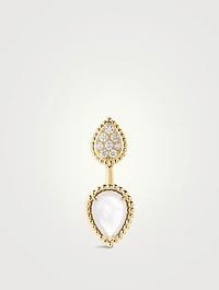 S And XS Motif Serpent Bohème Stud Earring With Mother-Of-Pearl And Diamonds