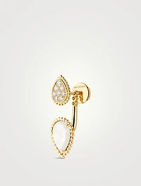 S And XS Motif Serpent Bohème Stud Earring With Mother-Of-Pearl And Diamonds