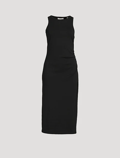 Draped Jersey Midi Dress
