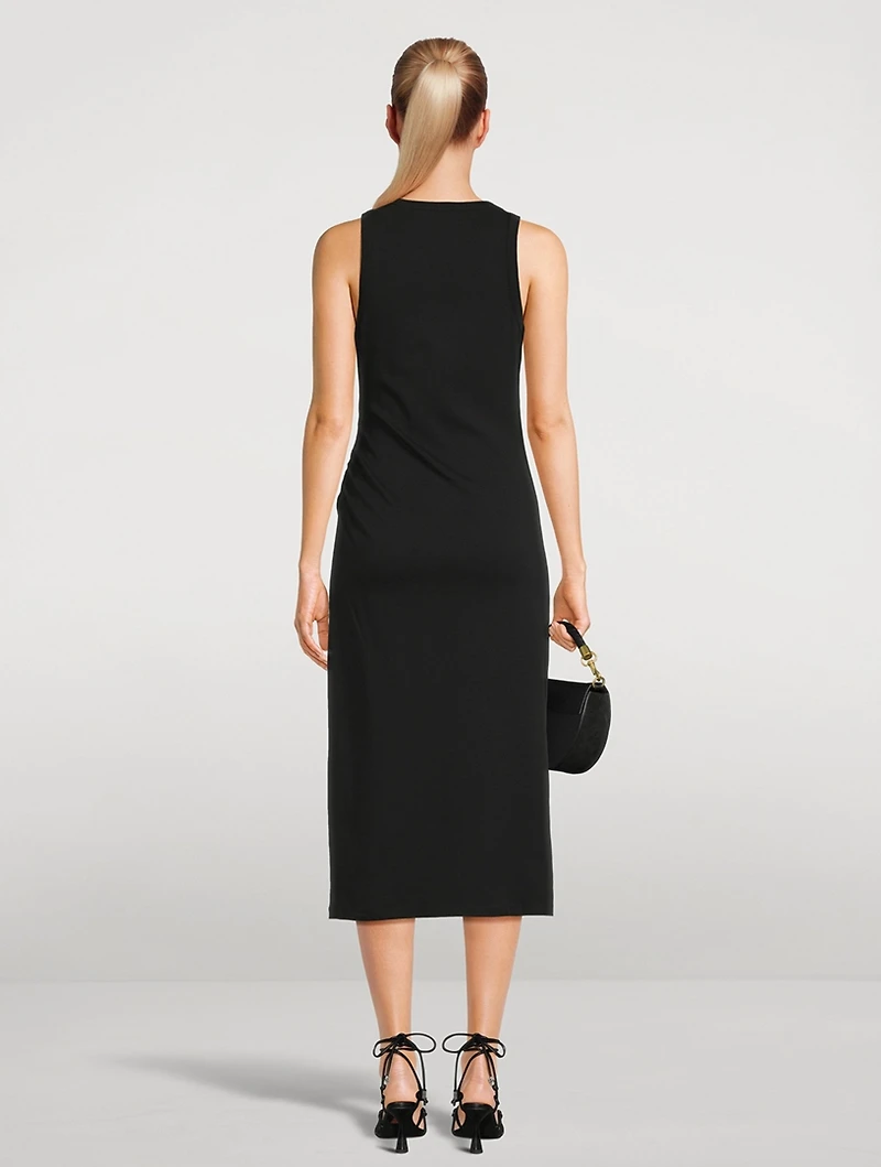 Draped Jersey Midi Dress