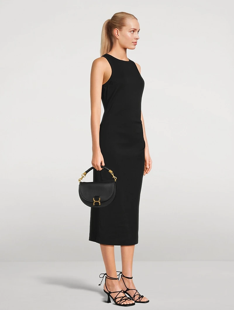 Draped Jersey Midi Dress