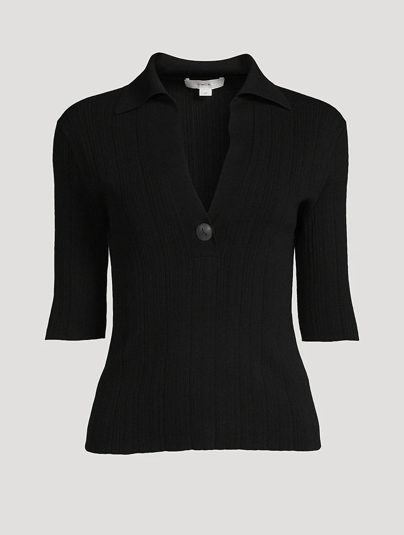 Ribbed Polo Shirt