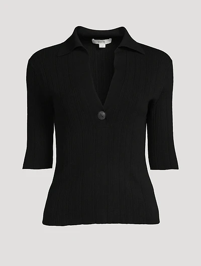 Ribbed Polo Shirt