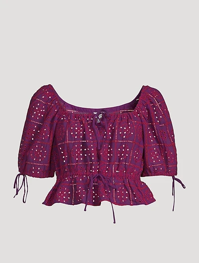 Embroidered Coverup Top