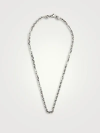 Silver Chain Necklace With Skulls
