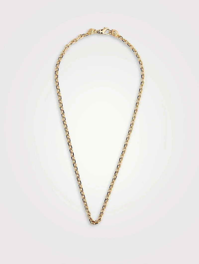 Gold-Plated Chain Necklace With Skulls
