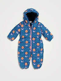 Snow Suit Smiling Flower Print