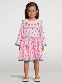 Long-Sleeve Dress Folk Flower Print