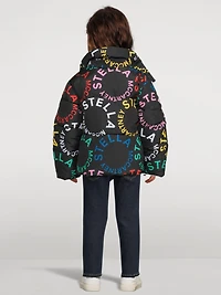 Puffer Jacket Circular Logo Print