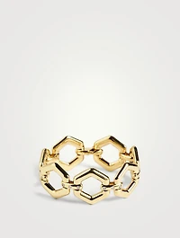 18K Gold Beehive Link Bracelet