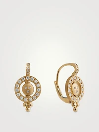18K Gold Orbit Earrings With Diamonds