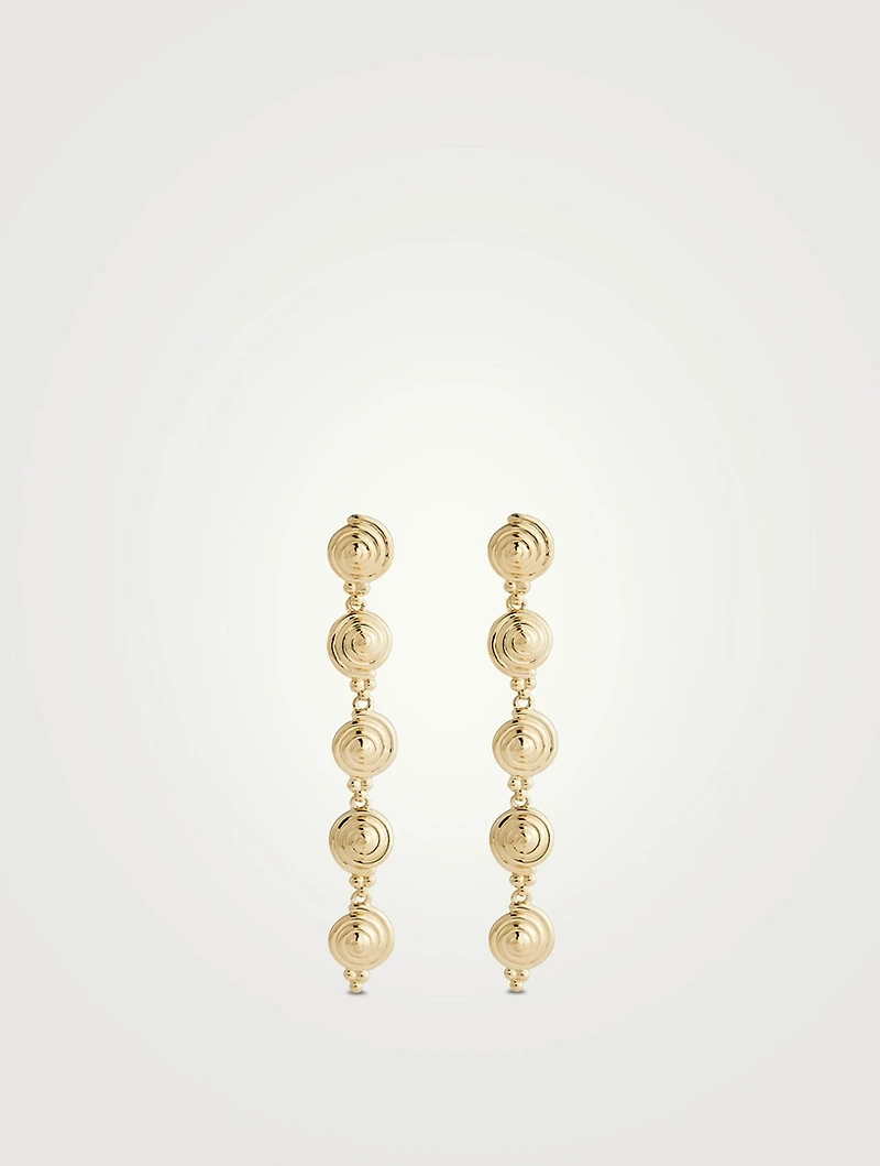 18K Gold Spiral Multi-Drop Earrings
